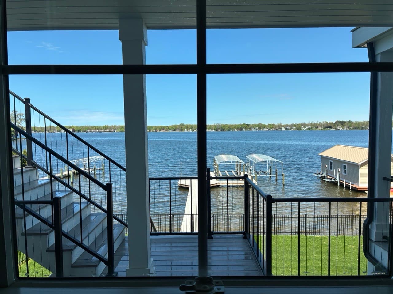 Close view of polished window cleaning work